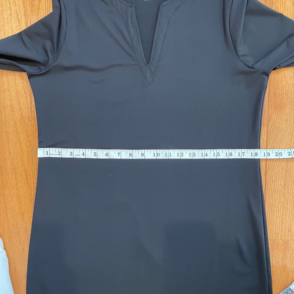 Lands End Swim Cover Up Dress Womens S 6-8 Black Nylon Laser Cut Eyelet Classic - Picture 11 of 15
